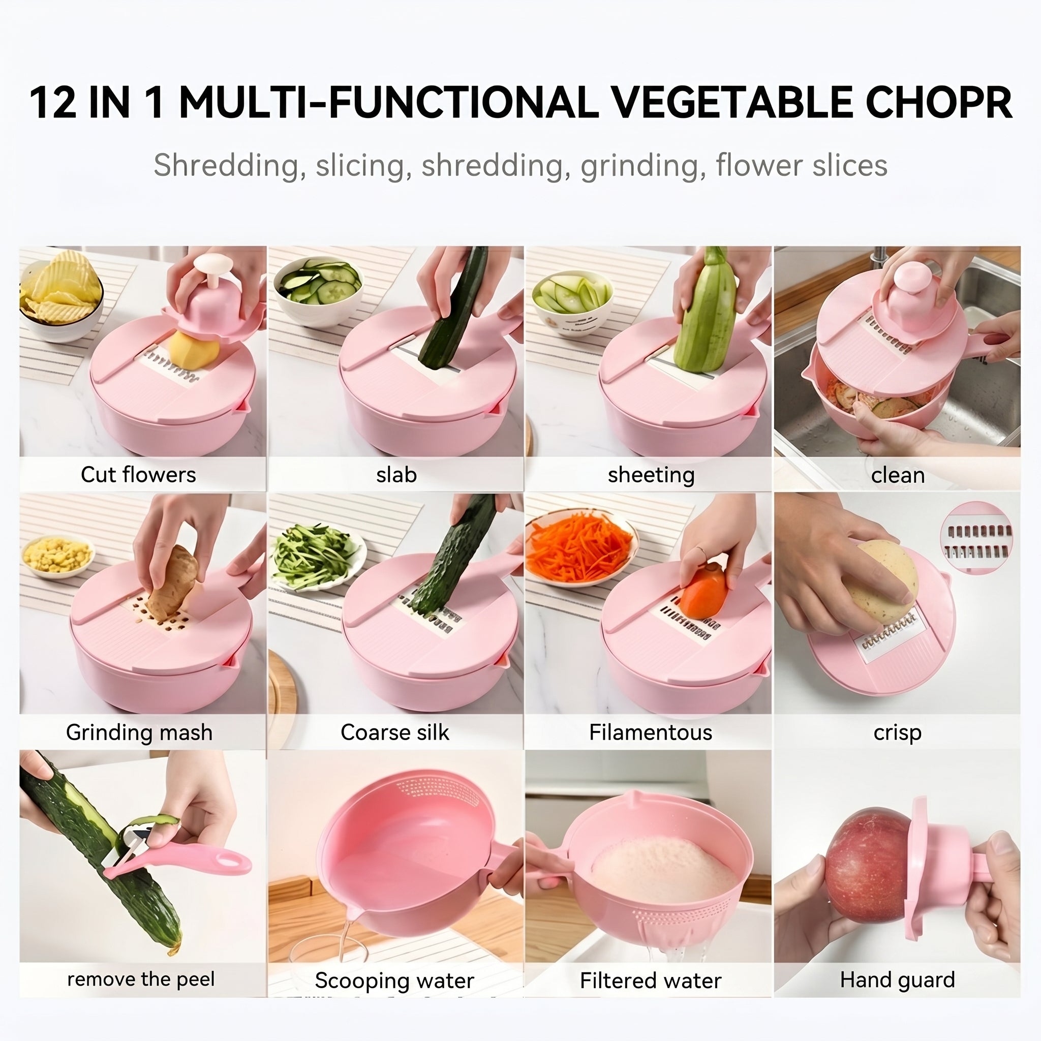 12 In 1 Multifunction Vegetable Chopper Cutter