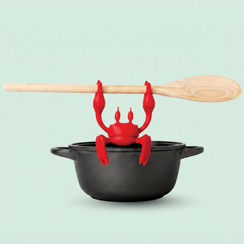 Red The Crab Silicone Utensil Rest