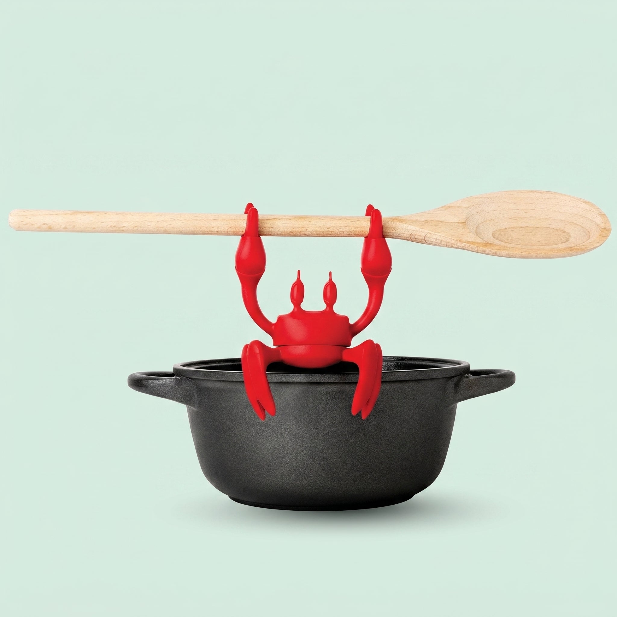 Red The Crab Silicone Utensil Rest