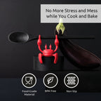 Red The Crab Silicone Utensil Rest
