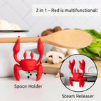 Red The Crab Silicone Utensil Rest