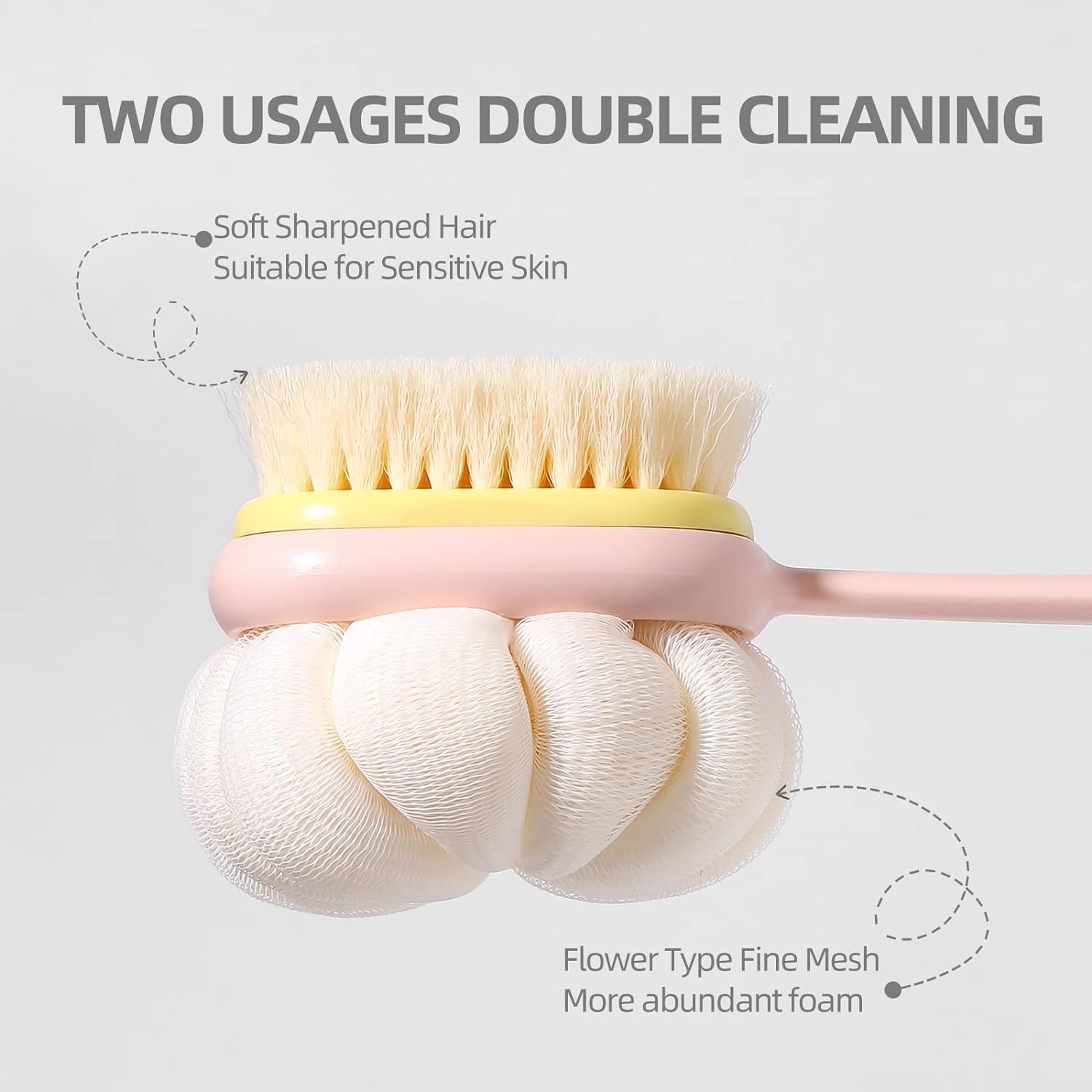 Long Handle Soft Body Shower Brush