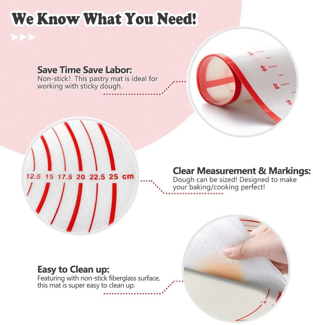 Silicone Baking Mat for Dough & Pastry