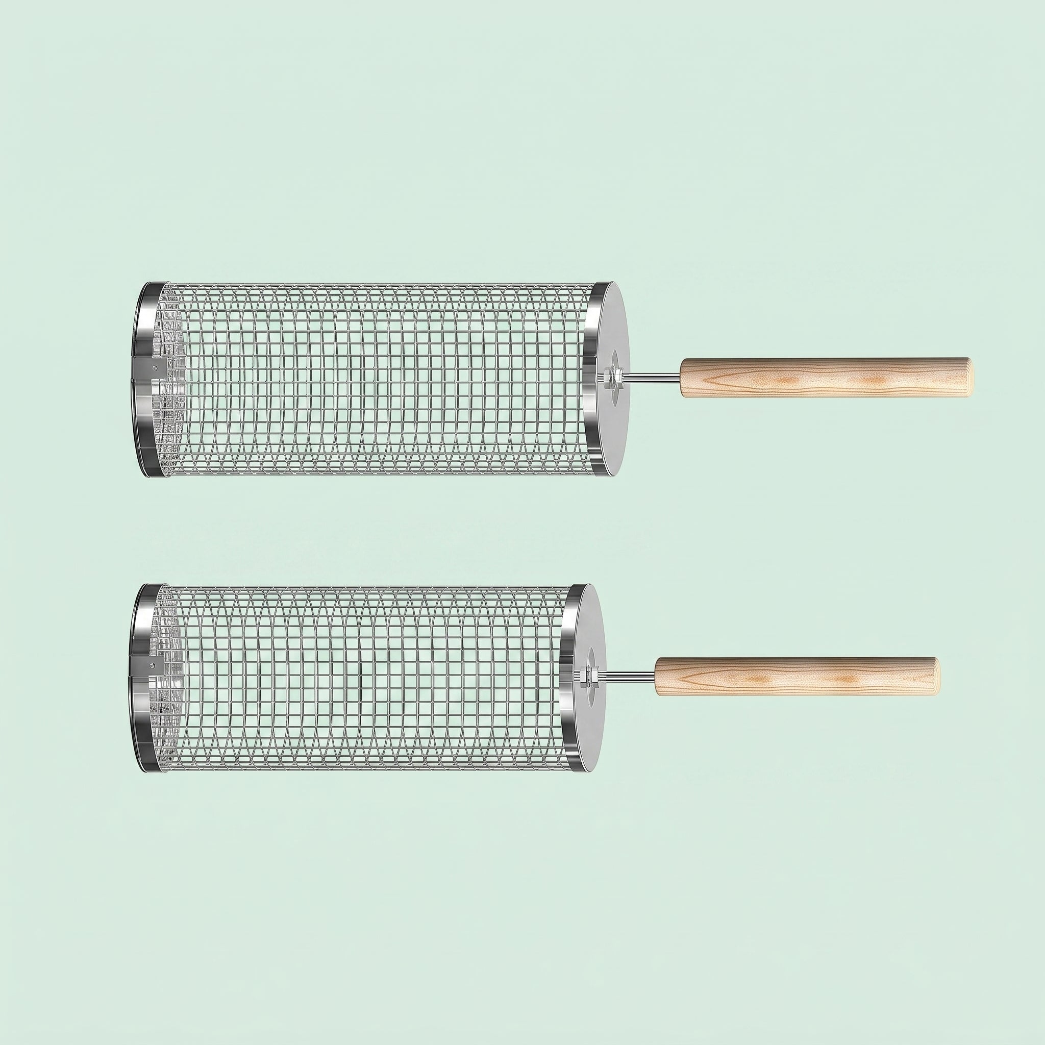 Stainless Steel Rolling Grill Basket 1 Set