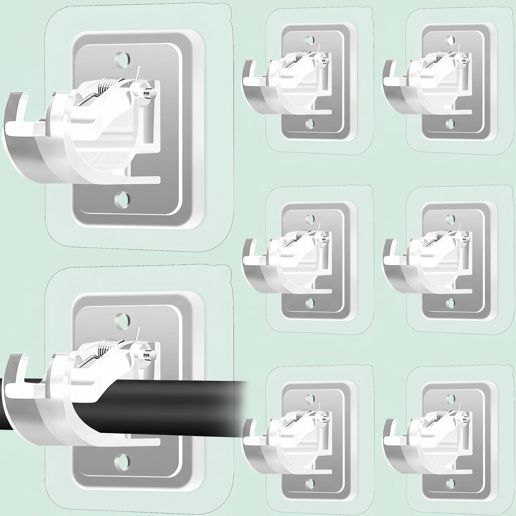 Self Adhesive No Drill Adjustable Curtain Rod Holder Hooks 8PCS