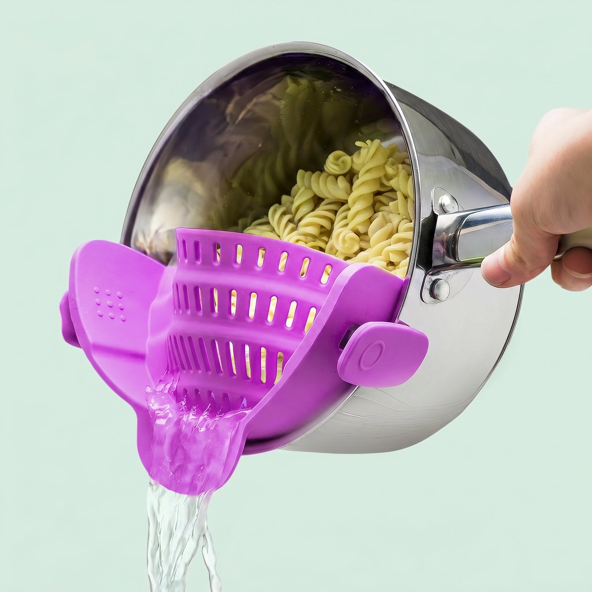 Silicone Pasta Strainer Clip-On for Pots and Pans