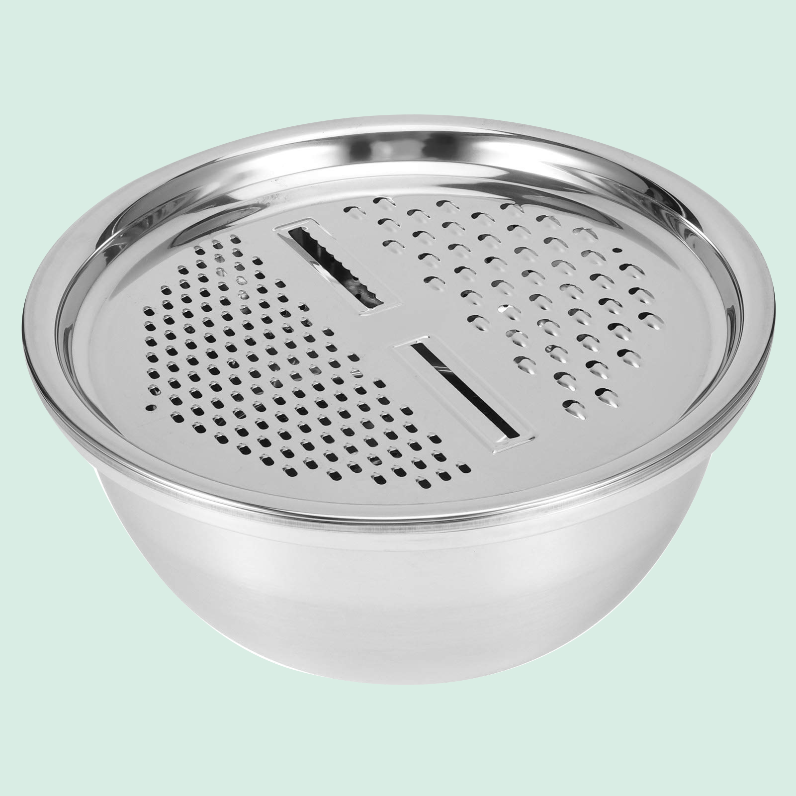 Stainless Steel Salad Bowl with Grater & Strainer