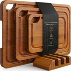 Carbonized Bamboo Cutting Boards for Kitchen Set