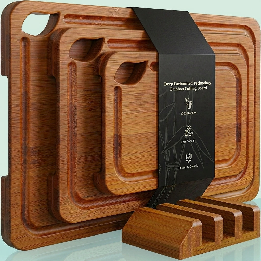 Carbonized Bamboo Cutting Boards for Kitchen Set