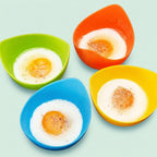 Silicone Egg Poacher Cups with Ring Stands, Set of 4 – Non-Stick, BPA-Free